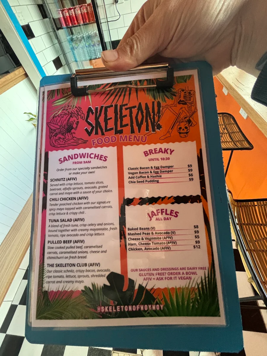 Menu, Skeleton!