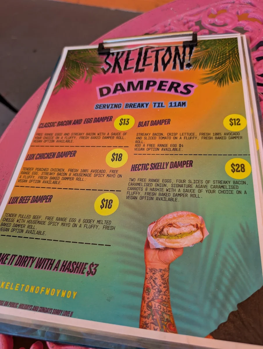 Menu, Skeleton!