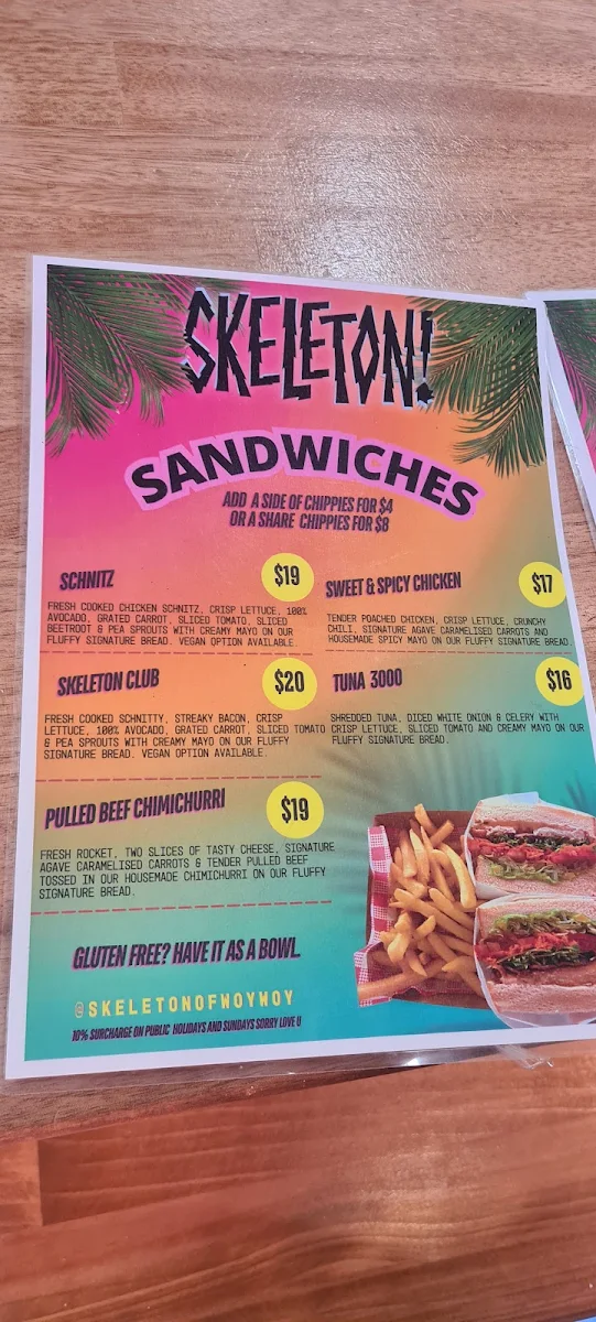 Menu, Skeleton!