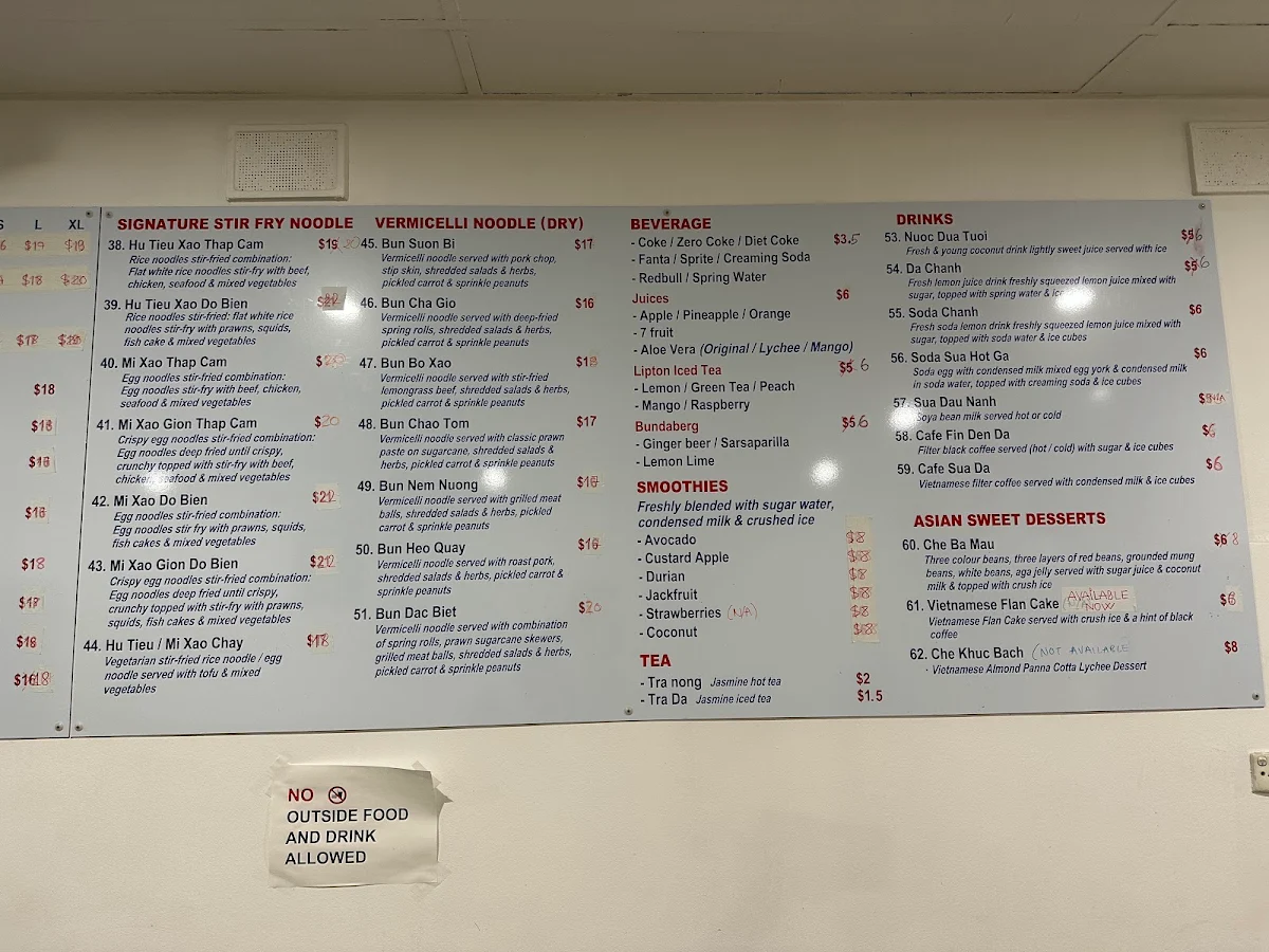 Menu, Pho Chu Map