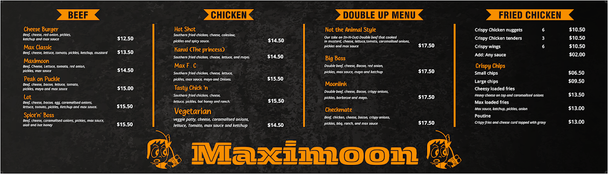 Menu, Maximoon