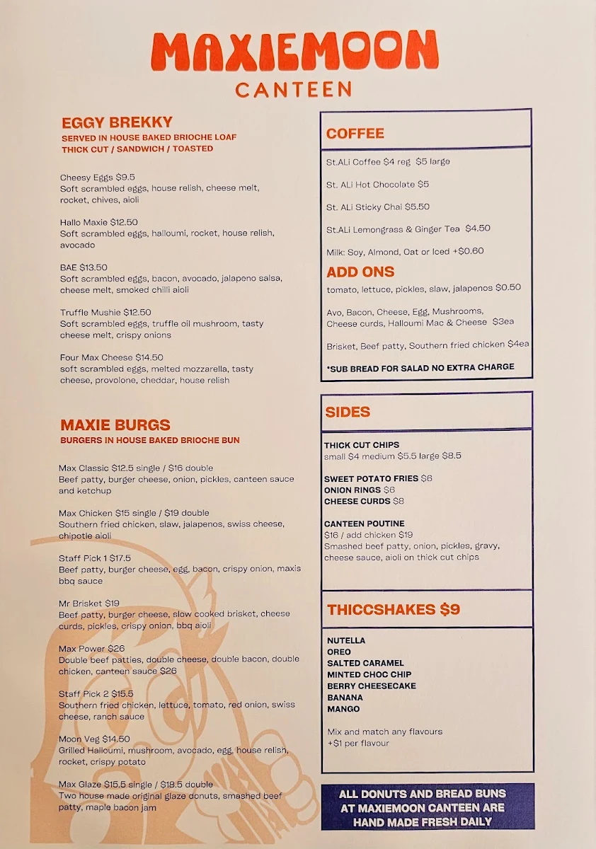 Menu, Maximoon