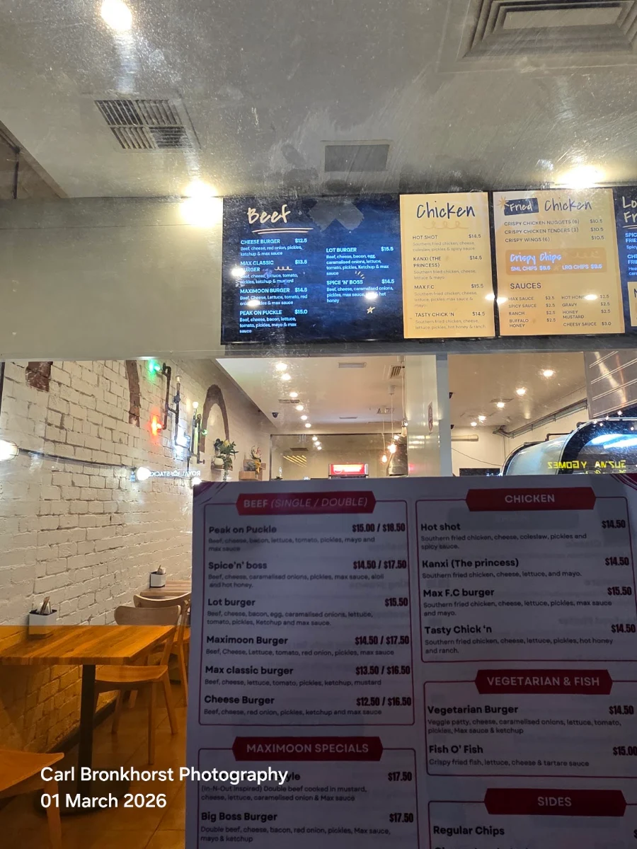 Menu, Maximoon