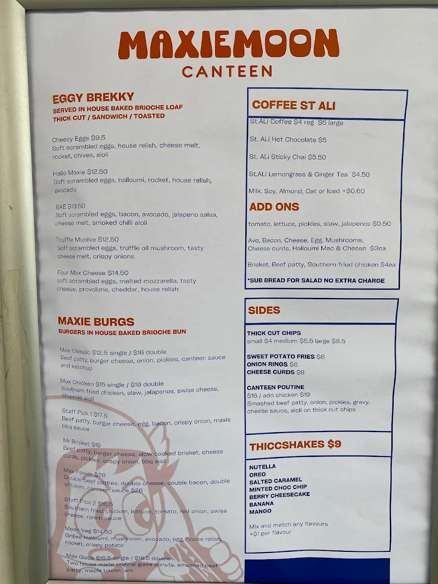 Menu, Maximoon