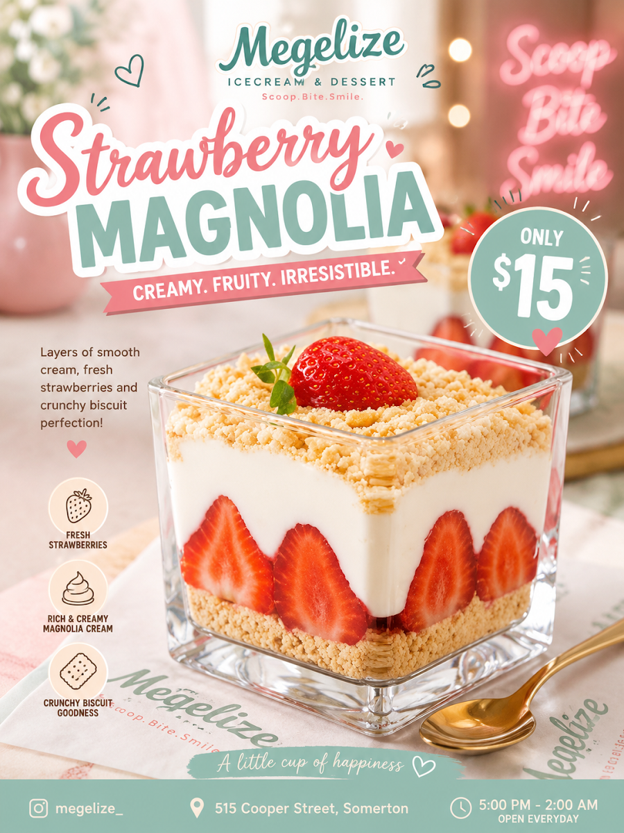 Menu, Megelize Icecream & Dessert