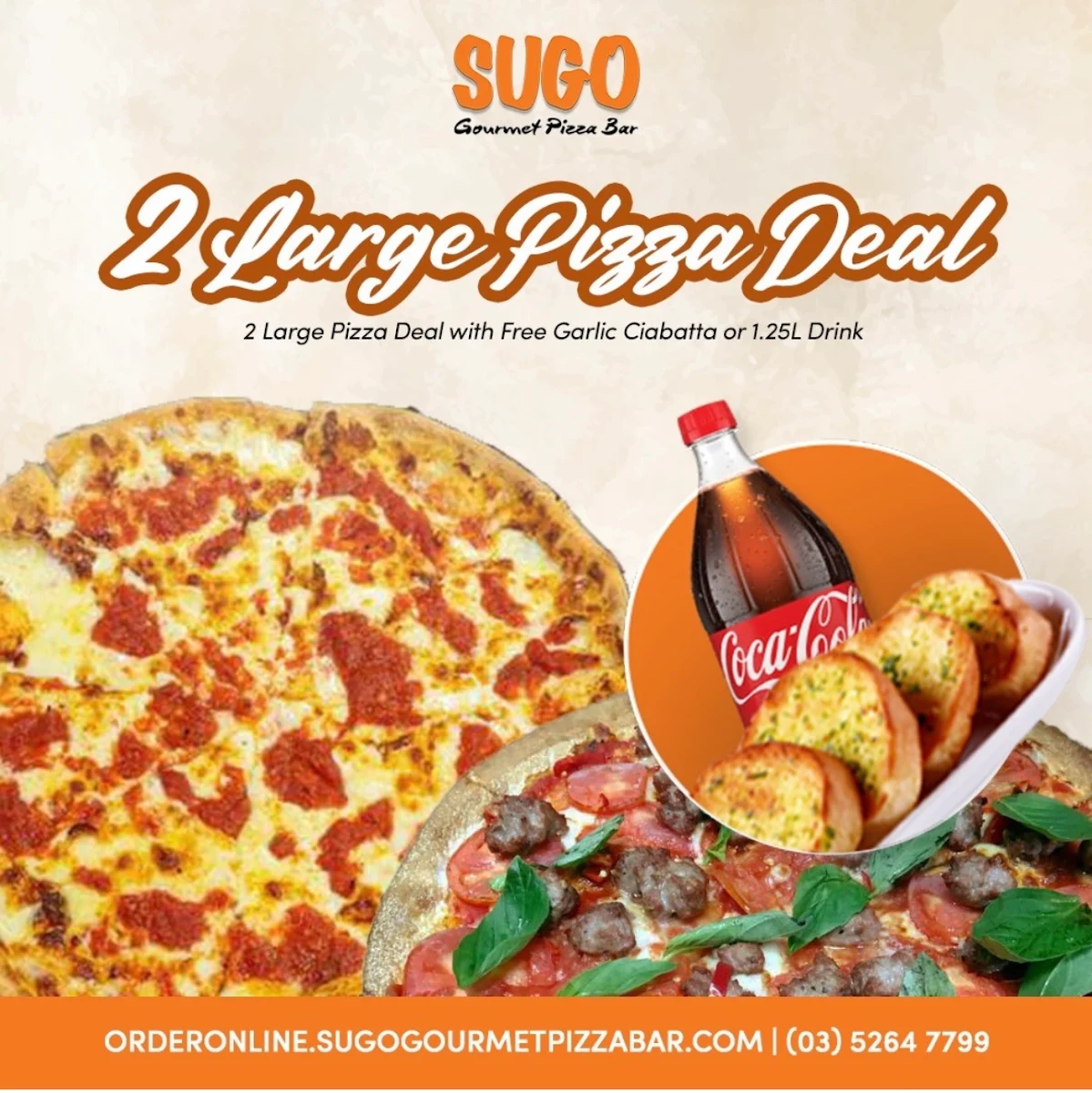 Menu, Sugo Gourmet Pizza Bar