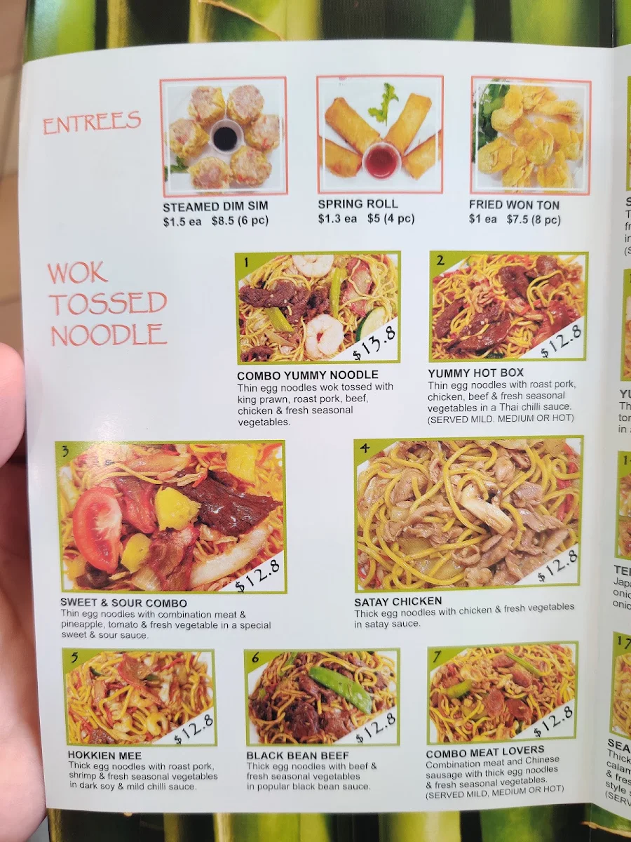 Menu, Noodle House