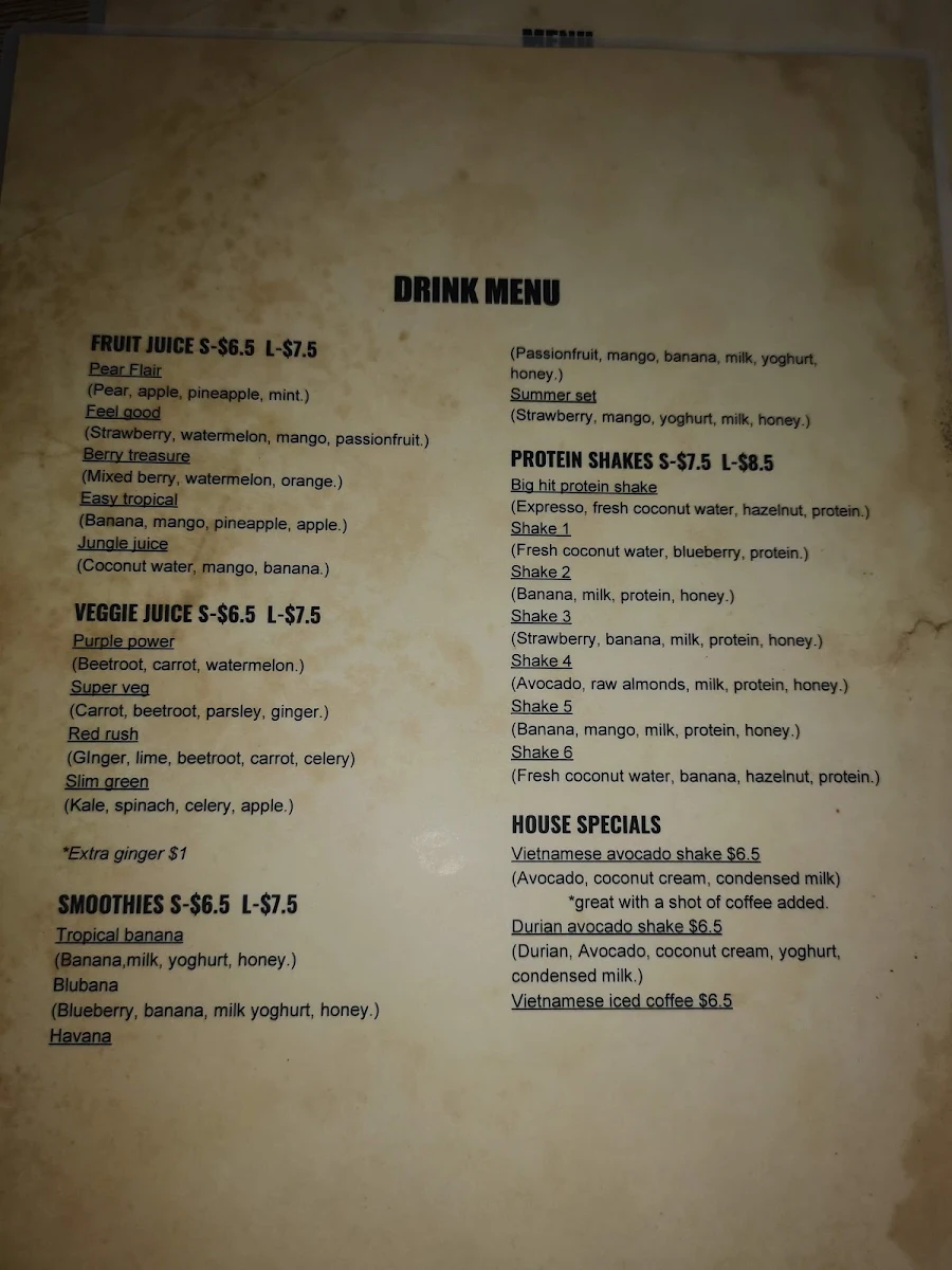 Menu, Heyday