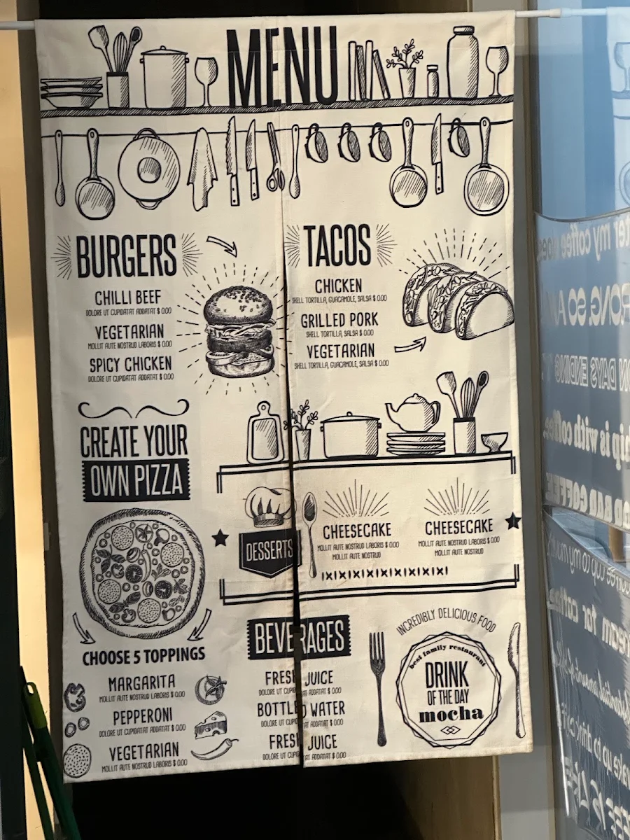 Menu, Half/Half Café