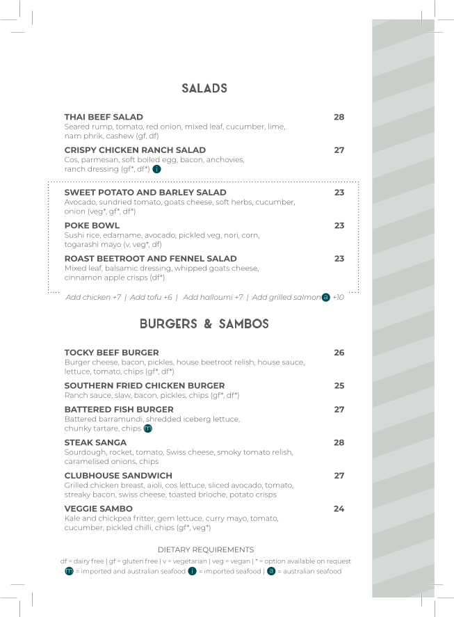 Menu, The Toxteth