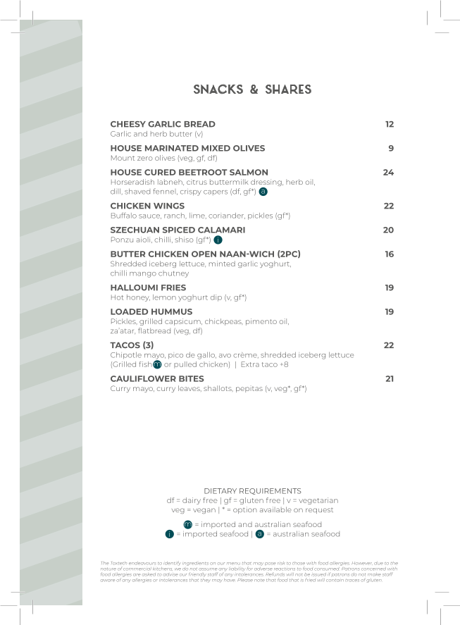 Menu, The Toxteth