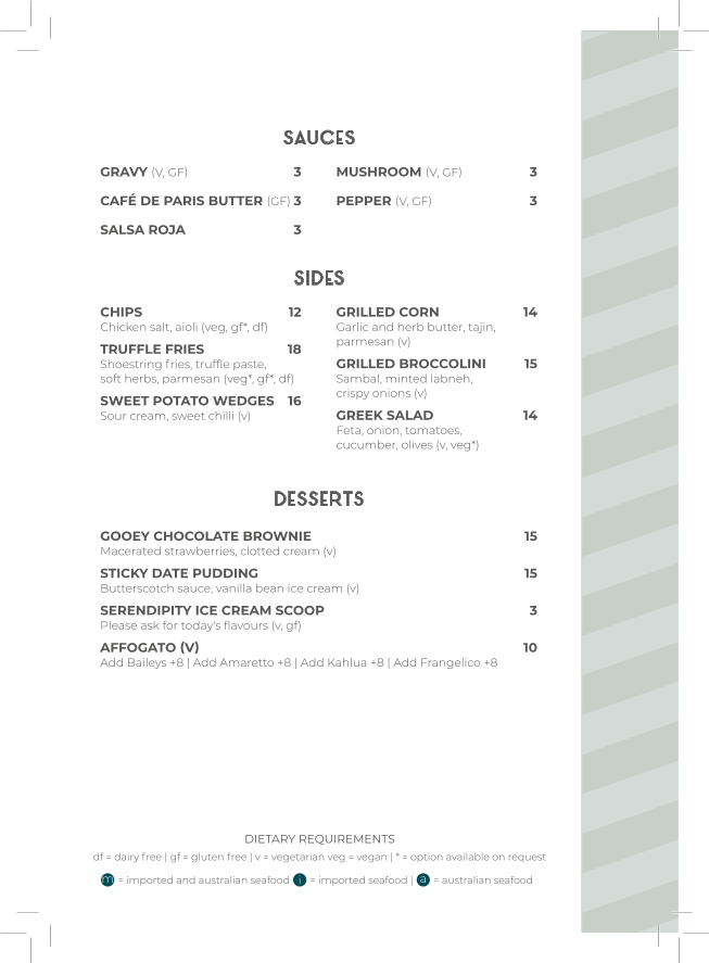 Menu, The Toxteth