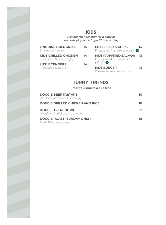 Menu, The Toxteth