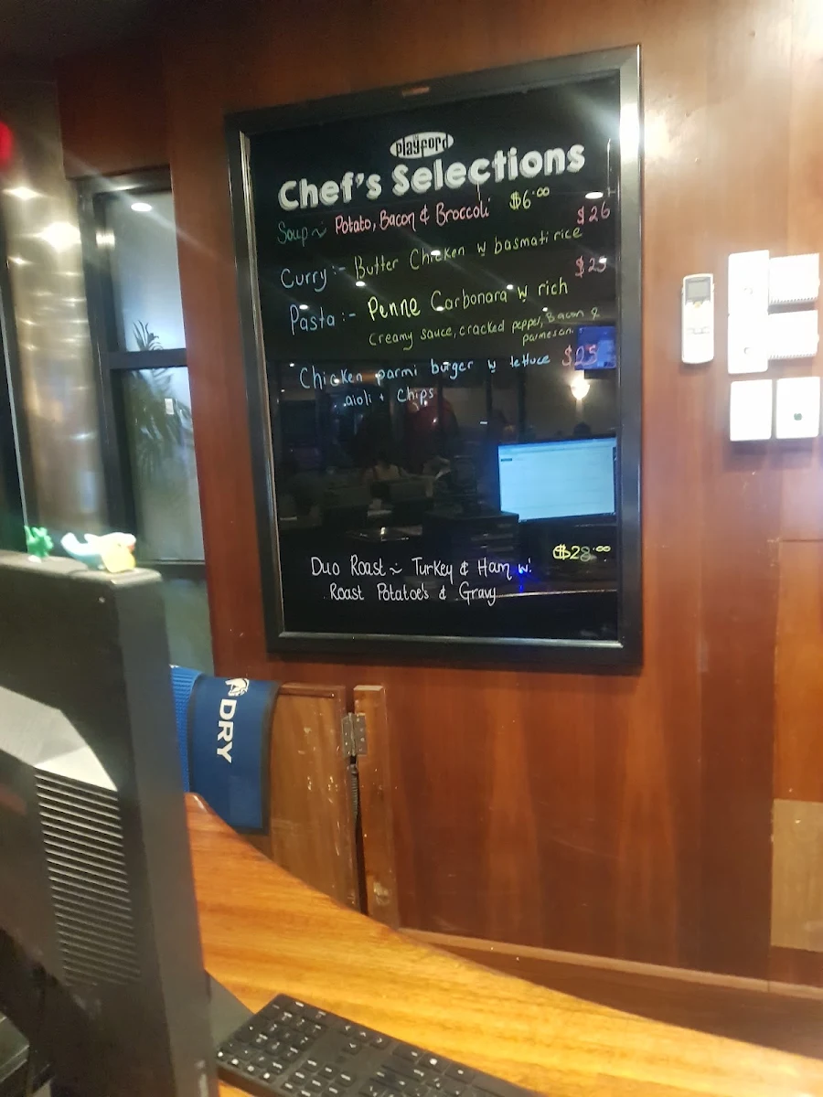 Menu, Playford Tavern