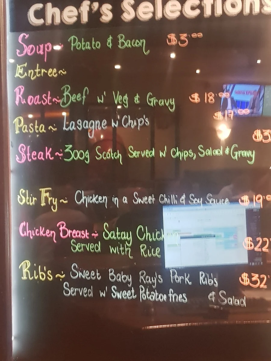 Menu, Playford Tavern