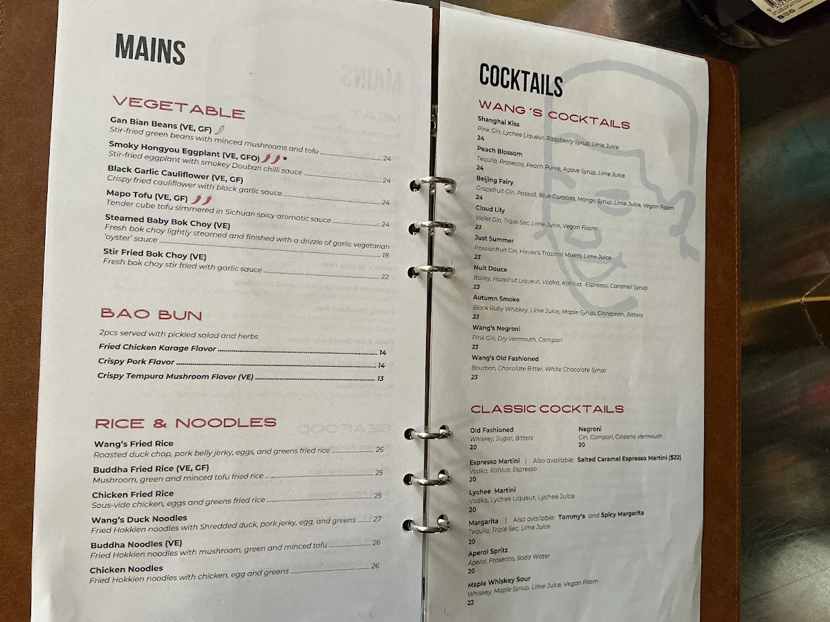 Menu, Uncle Wang Portside