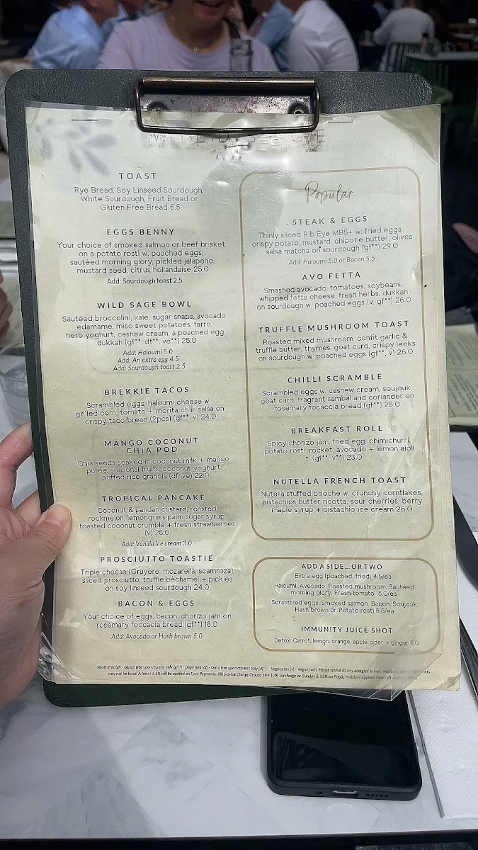 Menu, Wild Sage