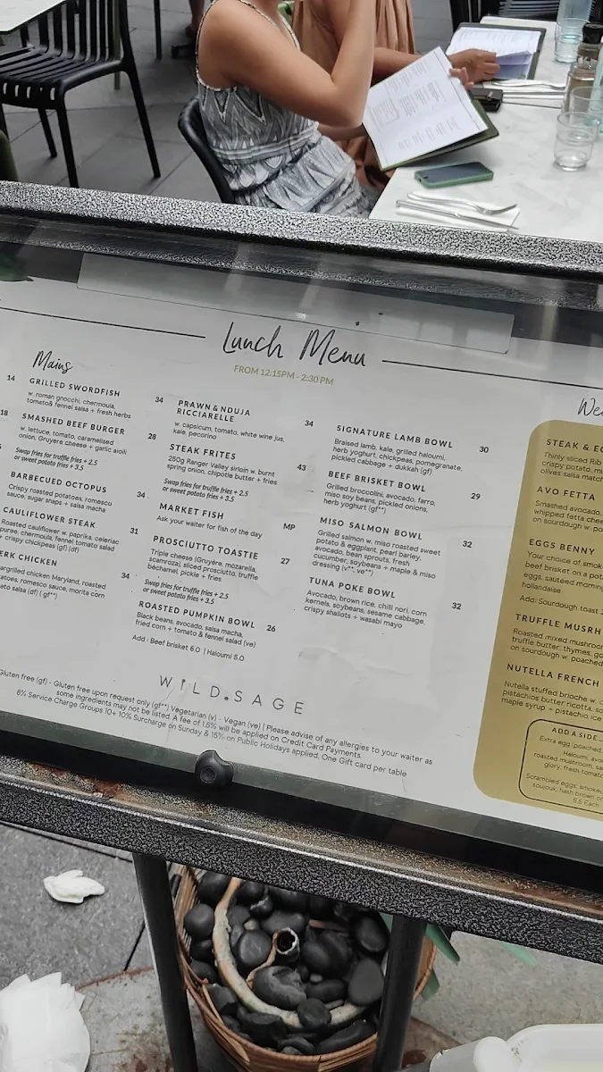 Menu, Wild Sage