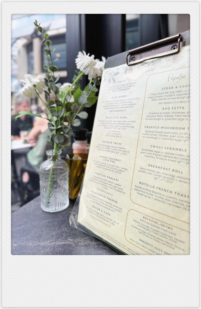 Menu, Wild Sage