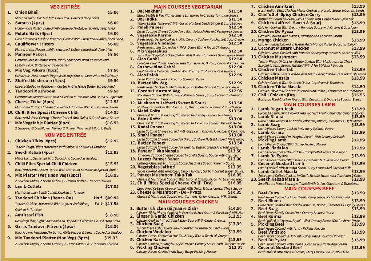 Menu, Chilli Bites