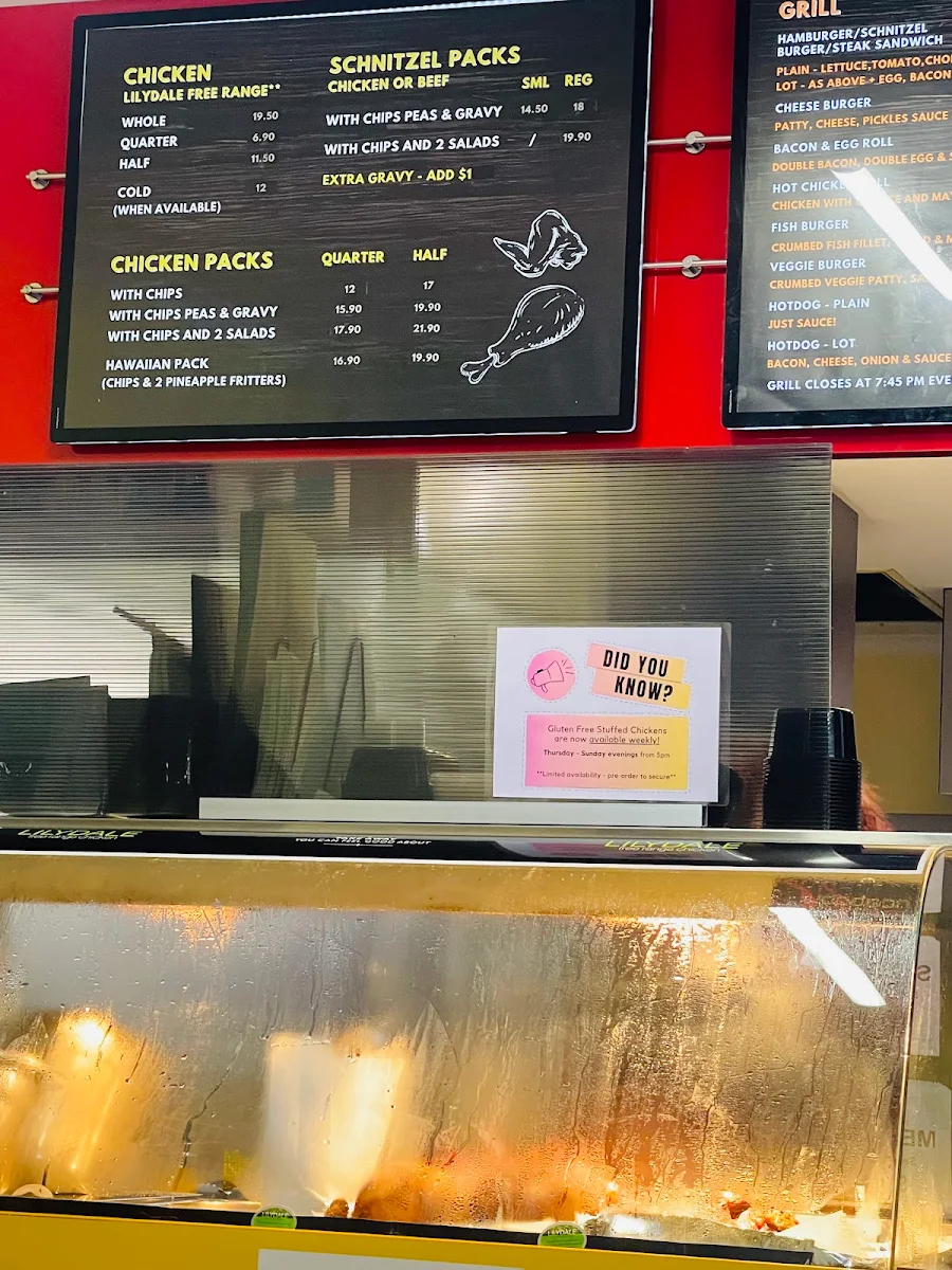 Menu, Chicken & Seafood on Churchill