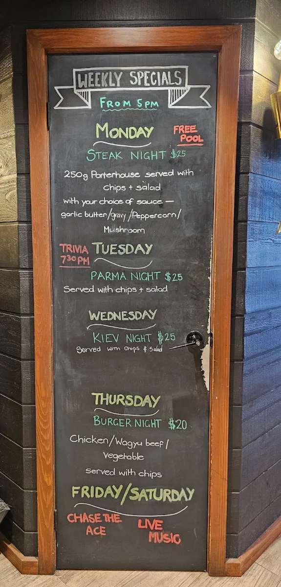 Menu, The Wooli Tavern