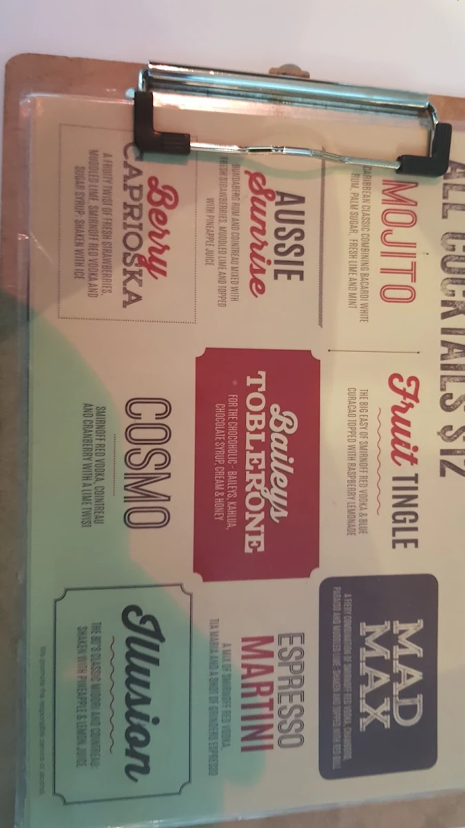 Menu, Waterloo Station Hotel