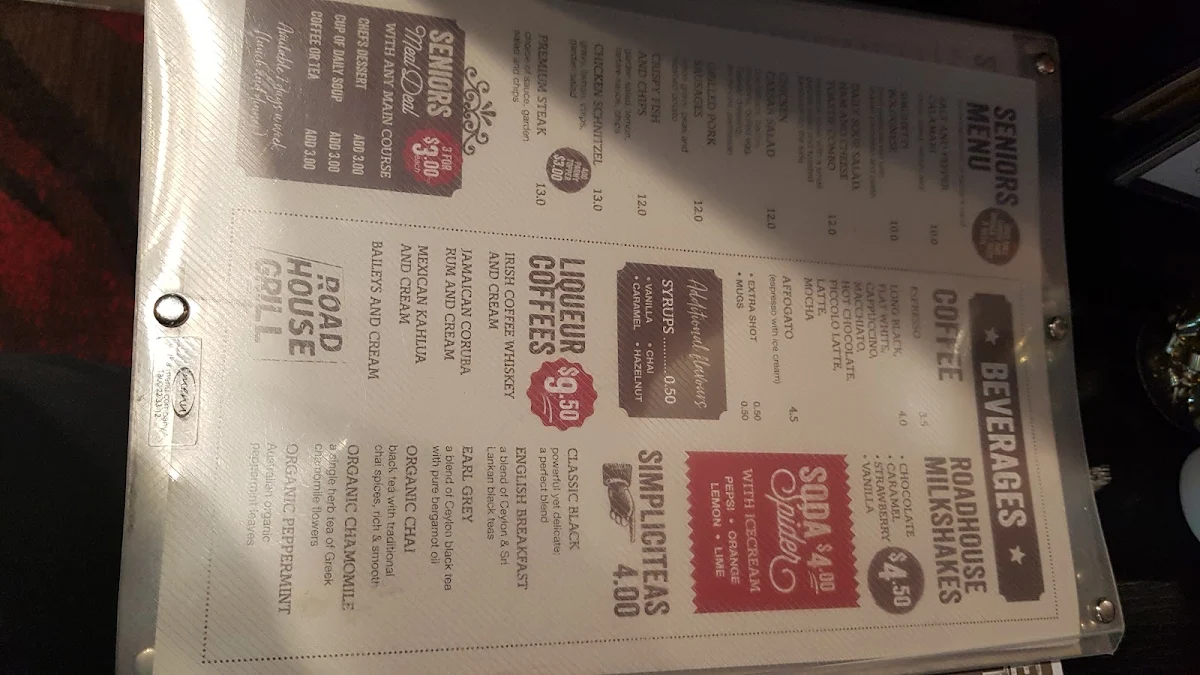 Menu, Waterloo Station Hotel
