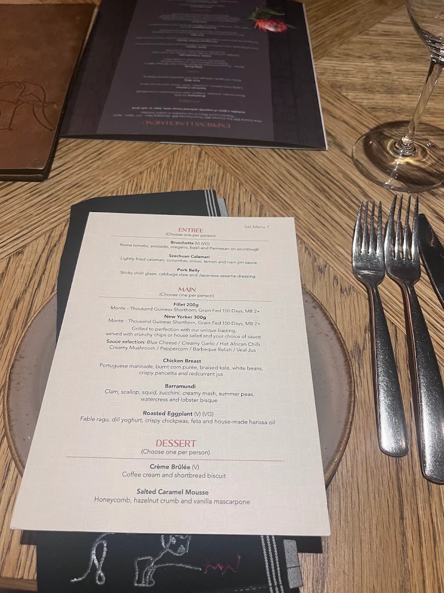 Menu, The Meat & Wine Co Parramatta