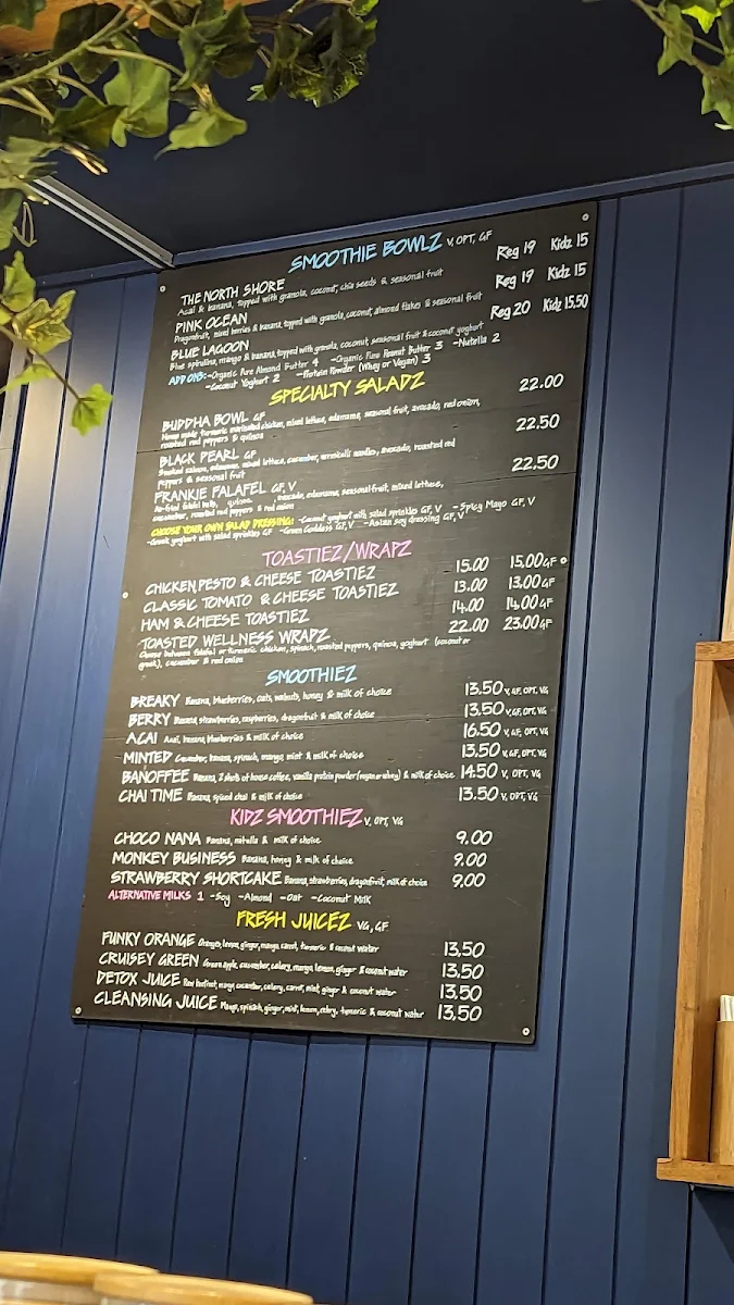 Menu, Bowlz Barwon Heads