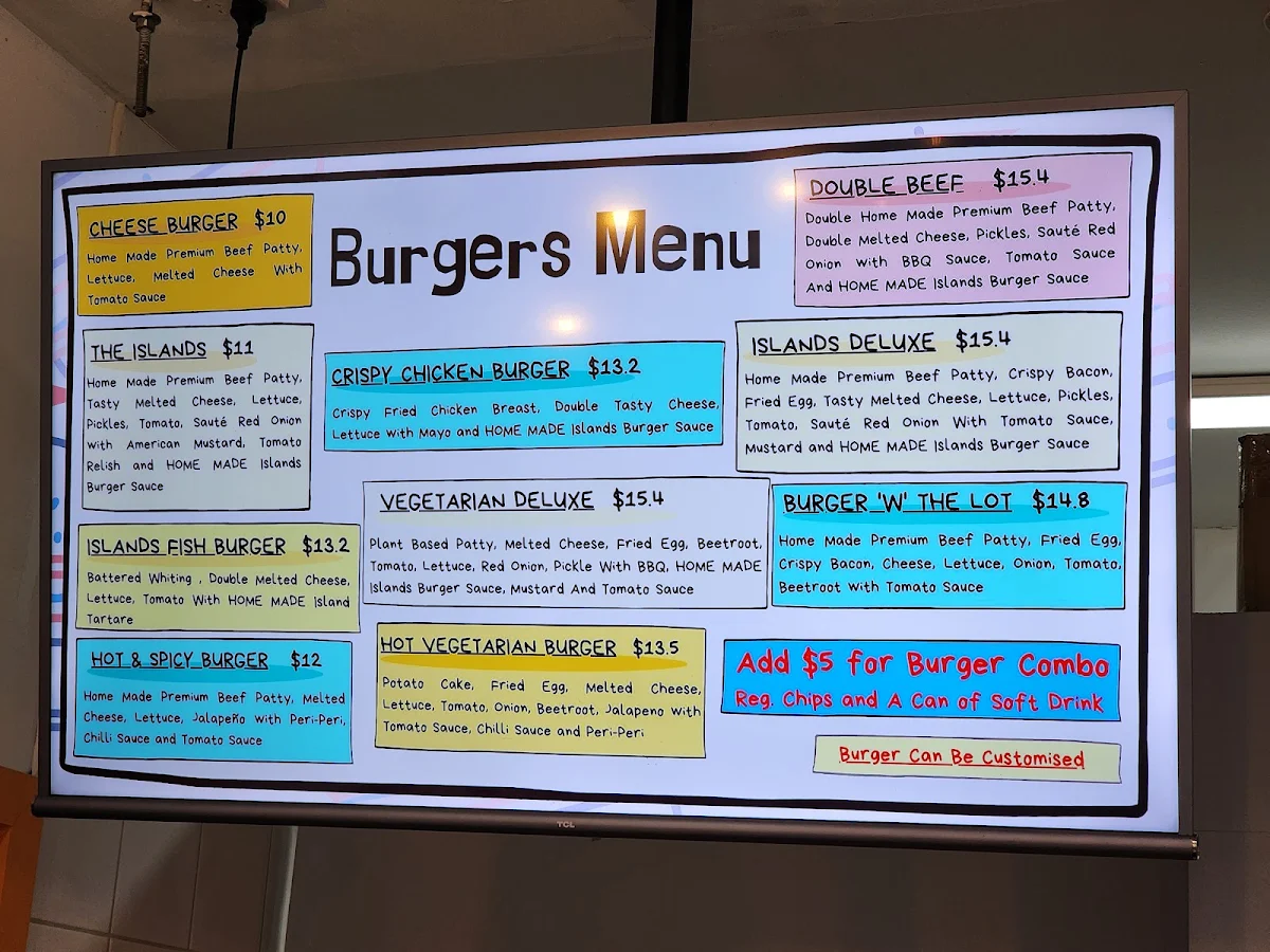 Menu, Pinoy Plates (formerly Potato Corner-Bundoora)