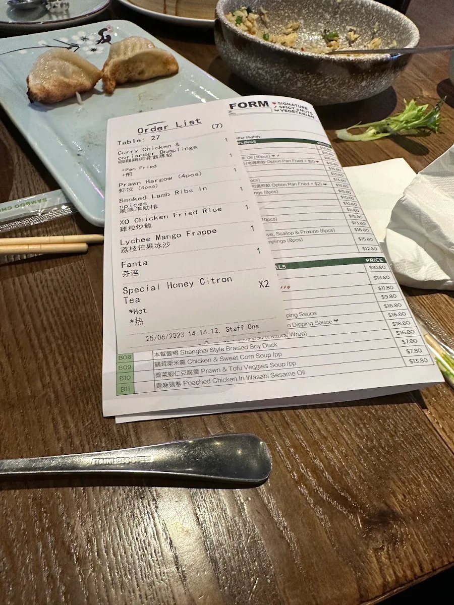 Menu, Lilong by Taste of Shanghai Mount Druitt
