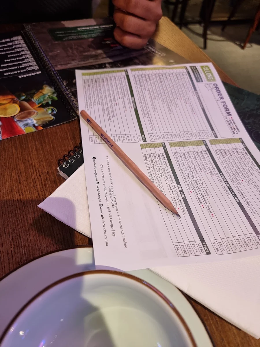 Menu, Lilong by Taste of Shanghai Mount Druitt