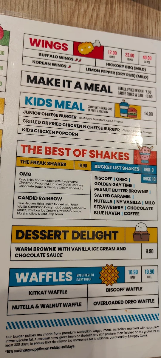 Menu, Burger Road - Ashburton