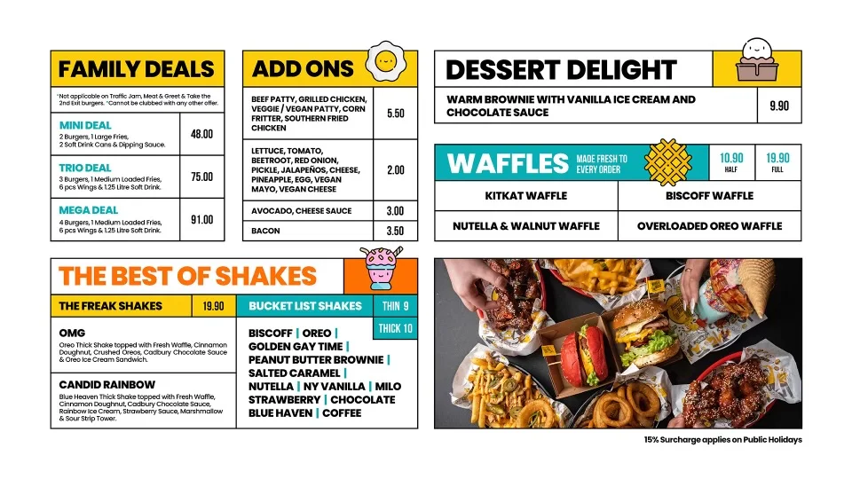 Menu, Burger Road - Ashburton