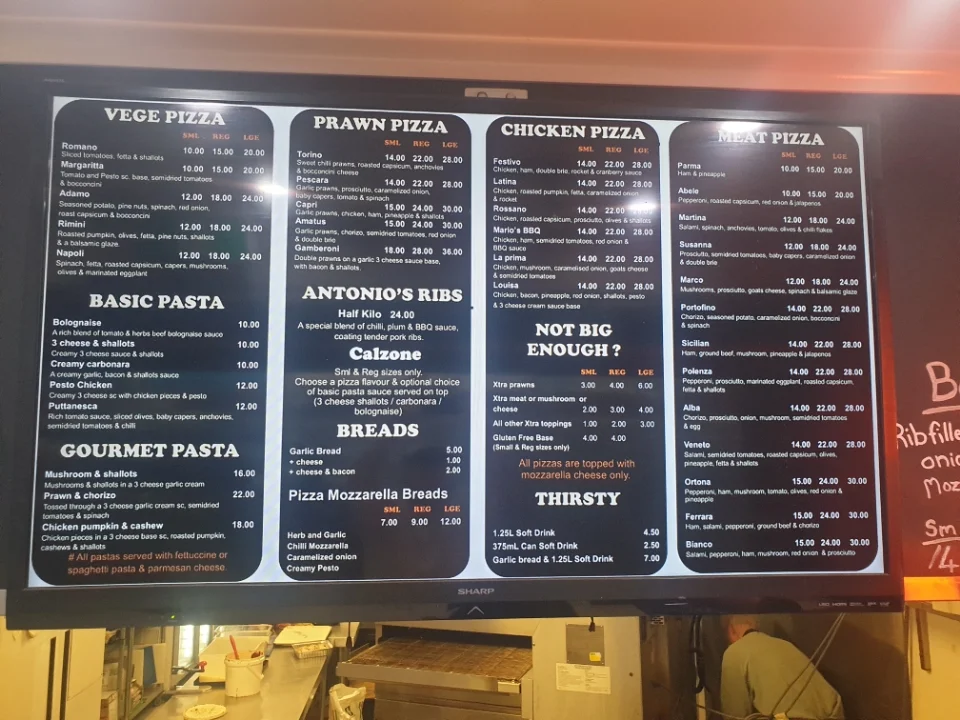 Menu, Antonio's Xpress Pizza Pasta Ribs
