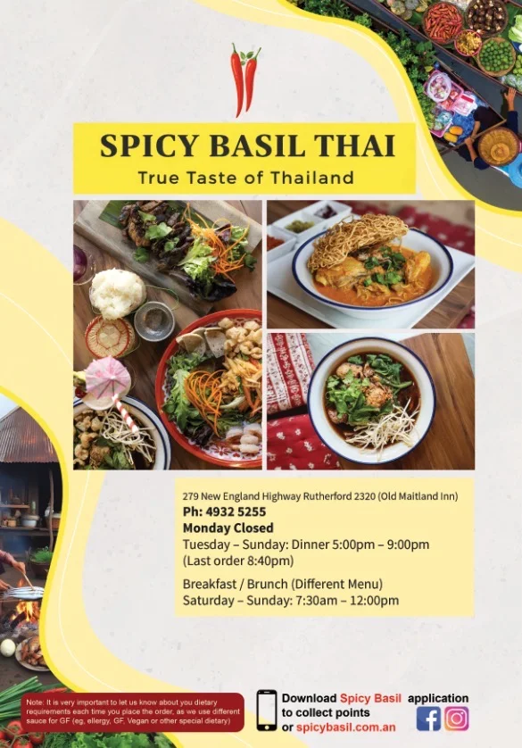 Menu, Spicy Basil