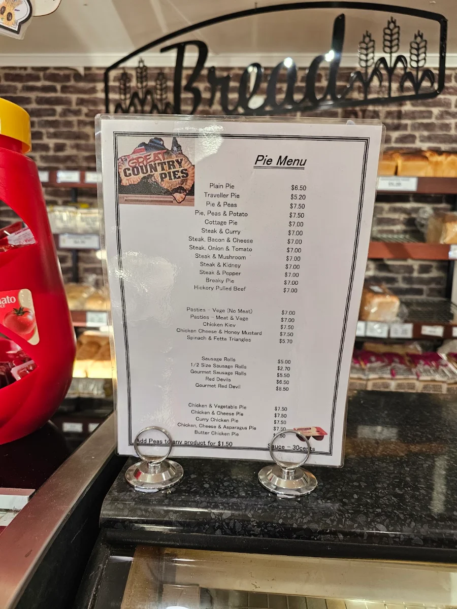 Menu, Great Country Pies