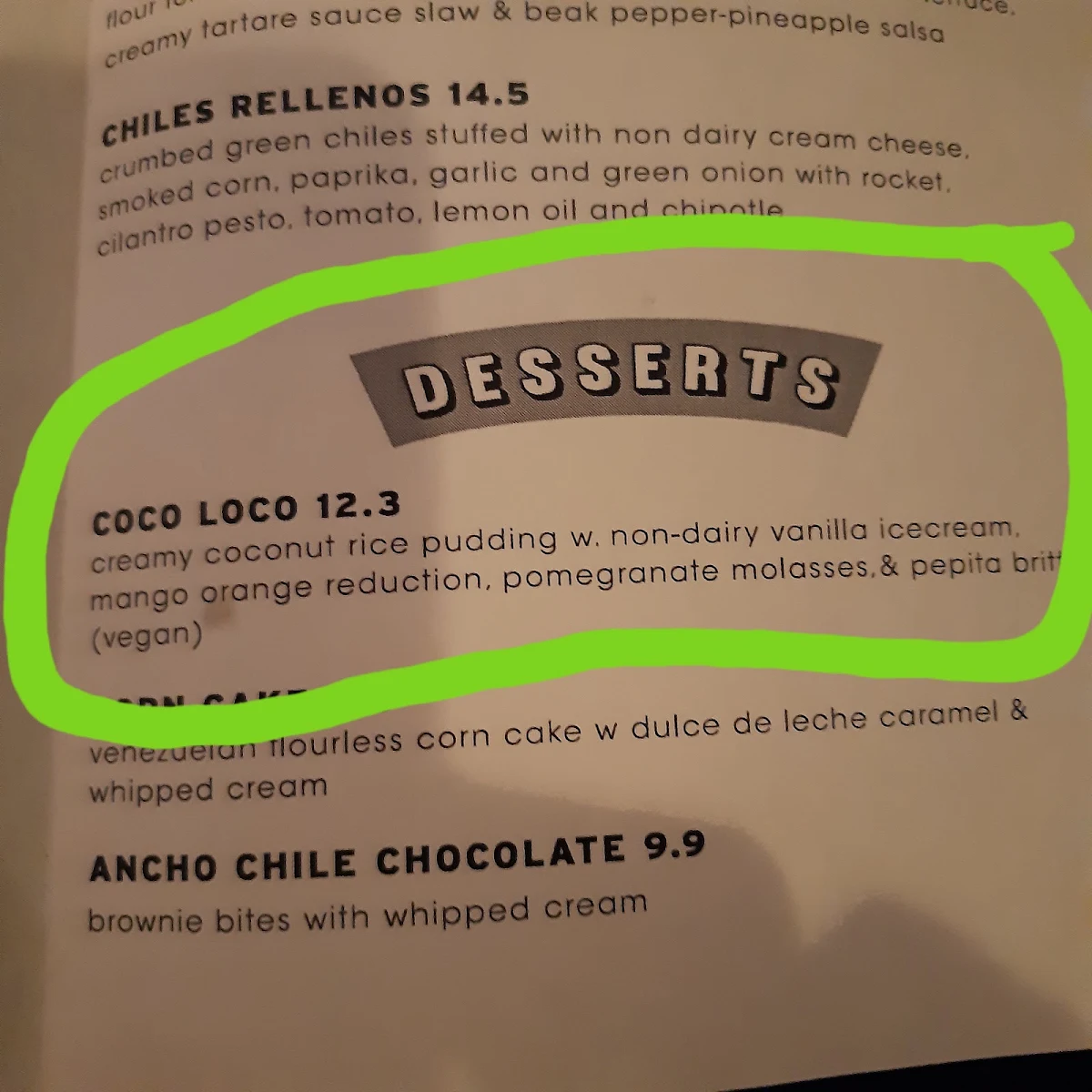 Menu, Hispanic Mechanic