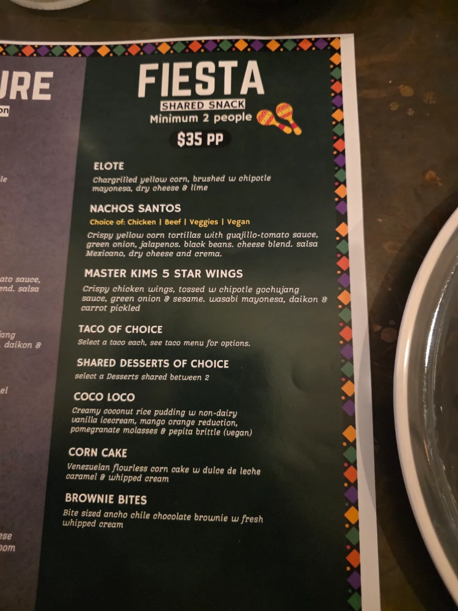 Menu, Hispanic Mechanic