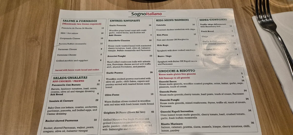 Menu, Pancake Diner Burleigh