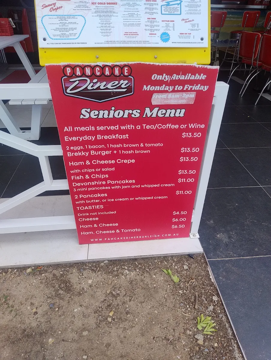 Menu, Pancake Diner Burleigh