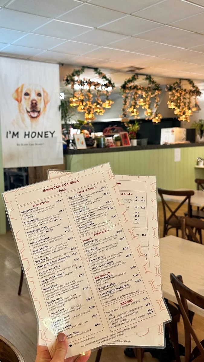 Menu, Honey Cafe & Co.
