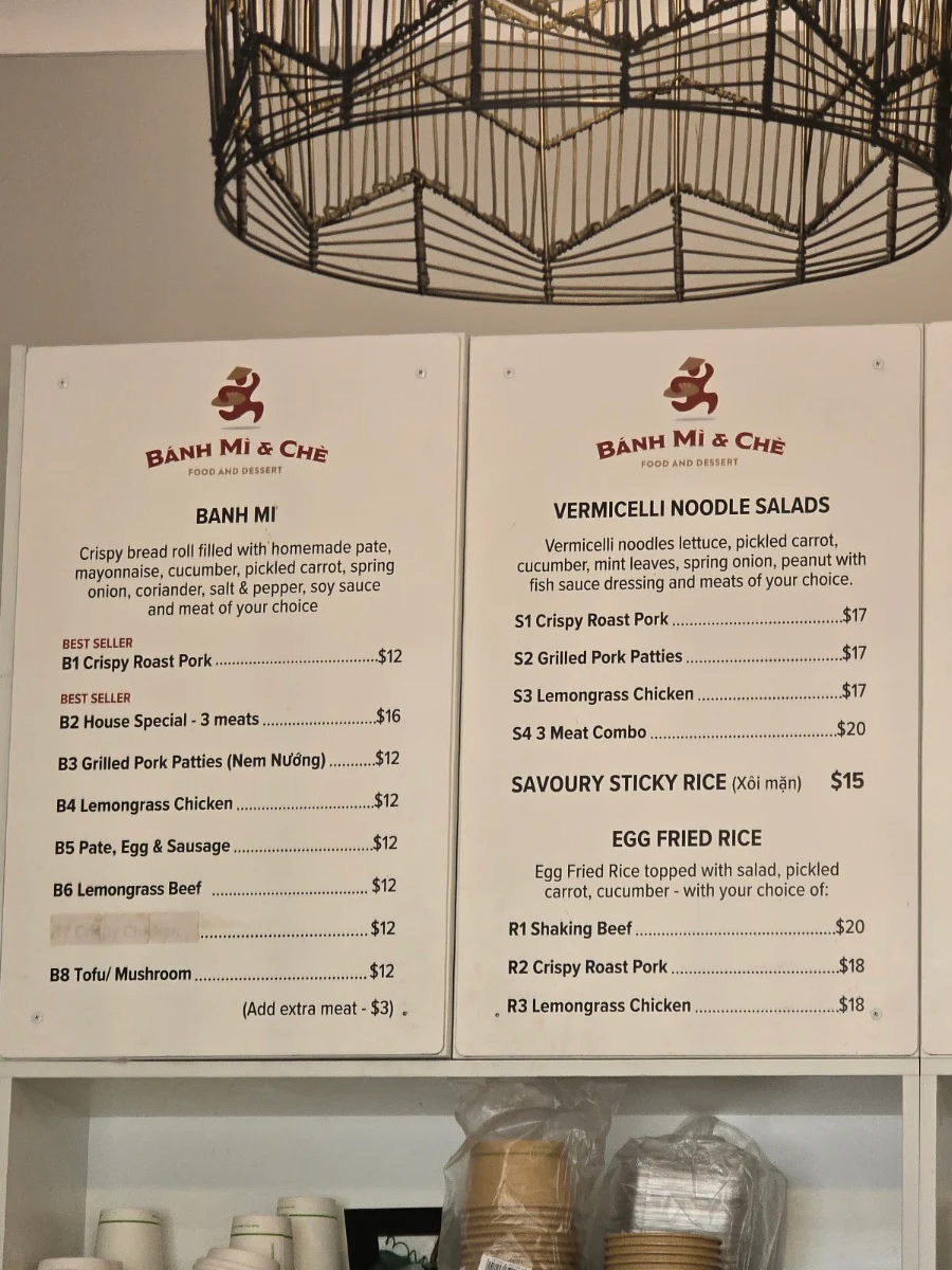 Menu, Banh Mi & Che