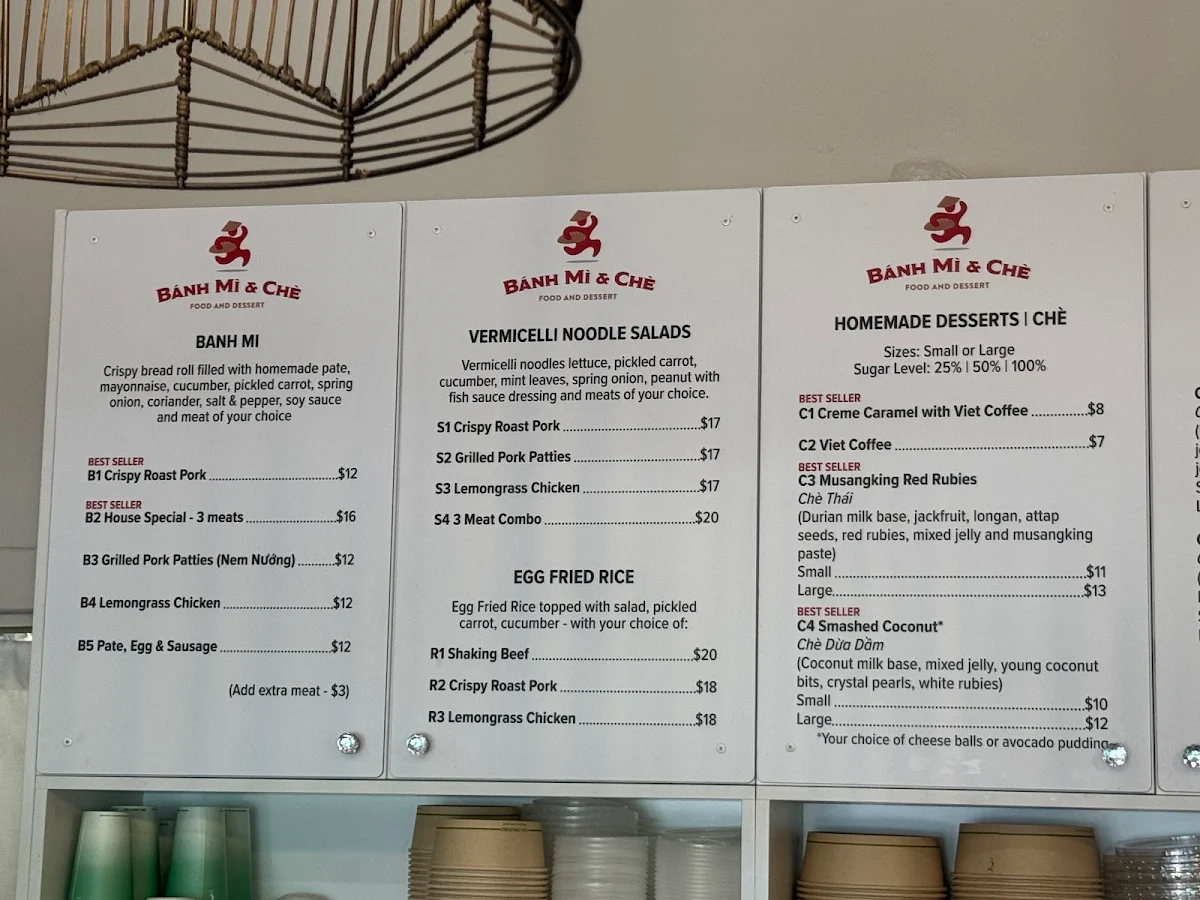 Menu, Banh Mi & Che