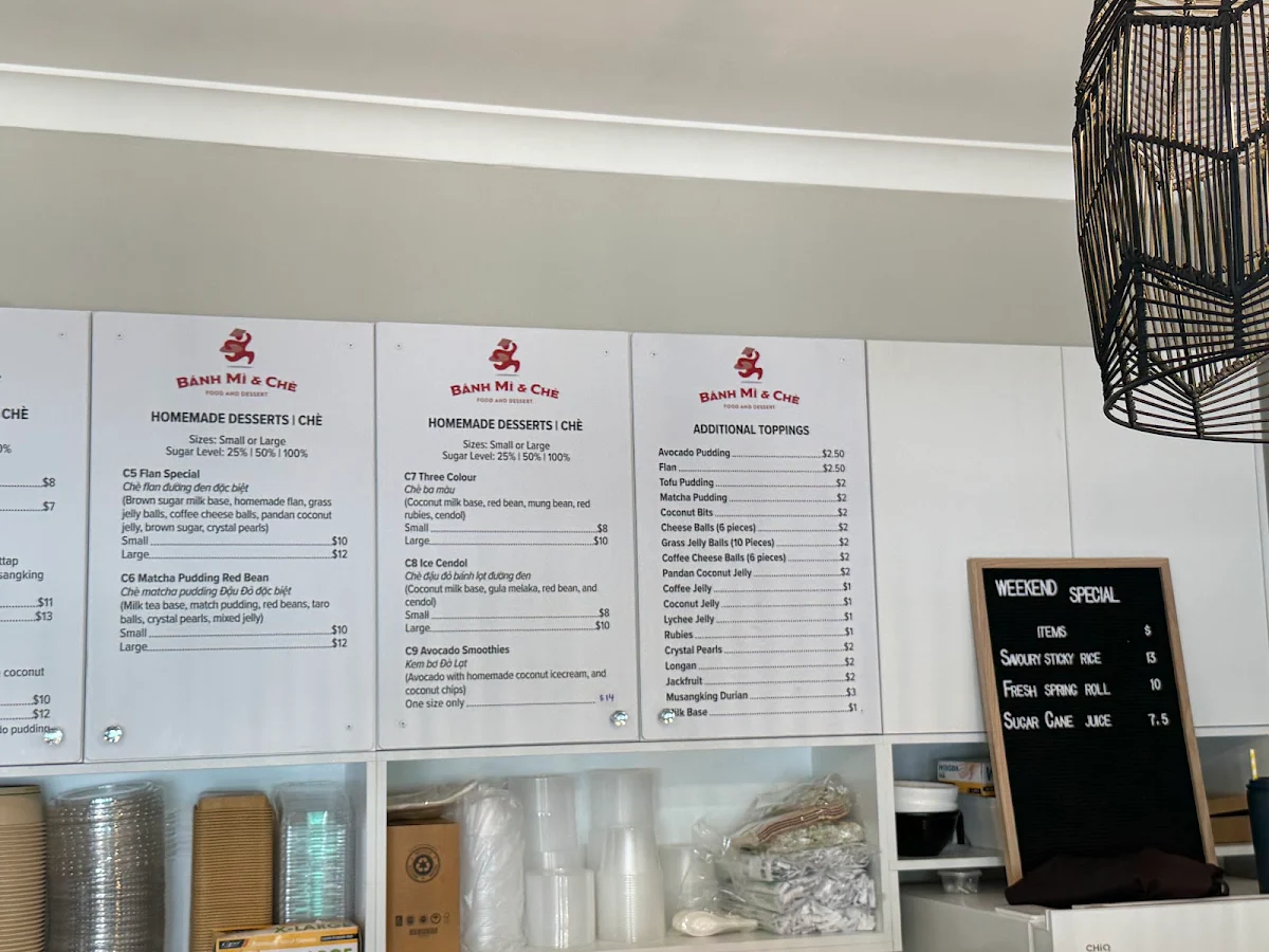 Menu, Banh Mi & Che