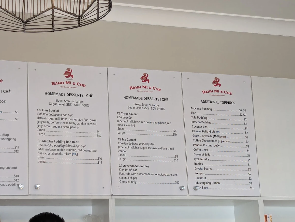 Menu, Banh Mi & Che