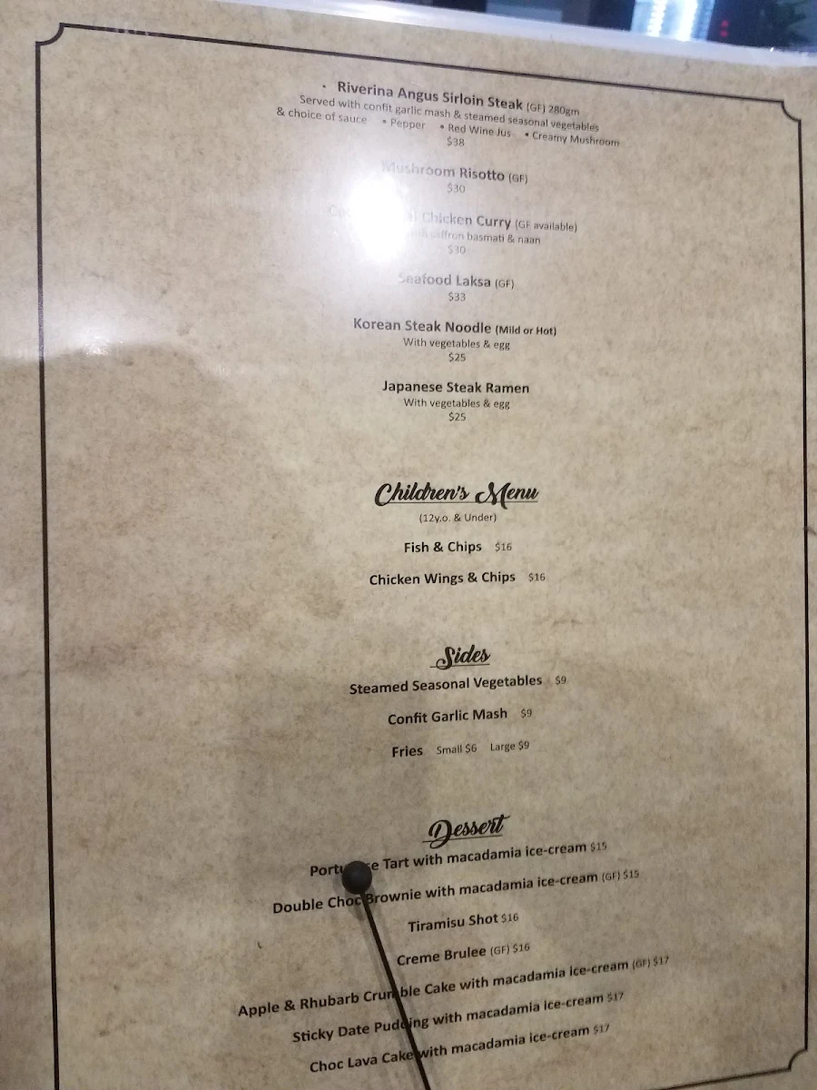 Menu, Fusion128