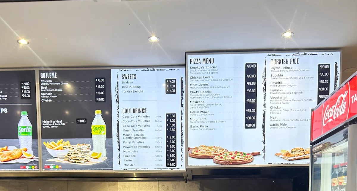 Menu, Smokey's Kebabs