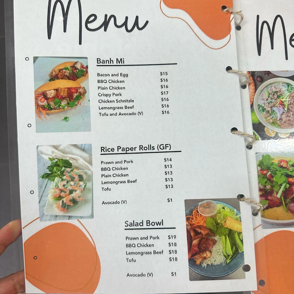 Menu, Pho Home